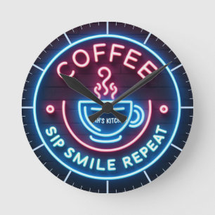 ☕Coffeecore Klok Koffie Meme Sip Smile Herhaal
