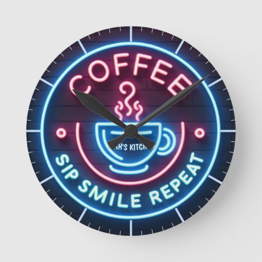 ☕Coffeecore Klok Koffie Meme Sip Smile Herhaal (Voorkant)
