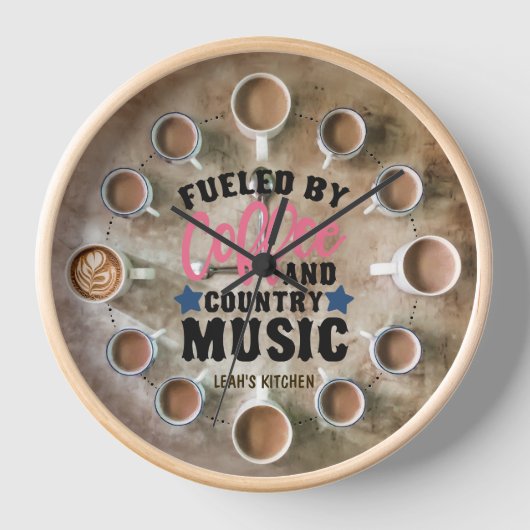 ☕ Coffeecore Klok Koffie Memes Countrymuziek (Voorkant)