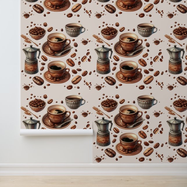 Coffeecore Wallpaper Sticky Feature Muur Keuken Behang (Applicatie)