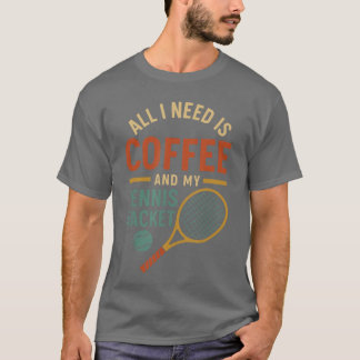 Coffeeennisee Speler Jongens Meisjes Mannen Vrouwe T-shirt