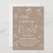 Coffeegeslachtneutrale boog 'baby borrelt' babysho kaart (Voorkant)