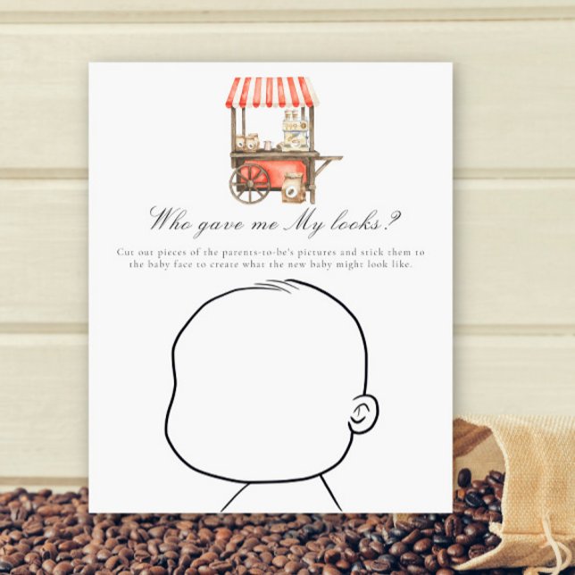 Coffeekar babyshower - Wie heeft me mijn uiterlijk (Creator heeft geüpload)