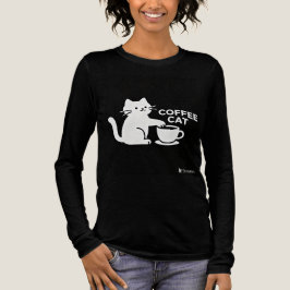 Coffeekat Kute Caffeïne Kitty T-shirt met lange mo