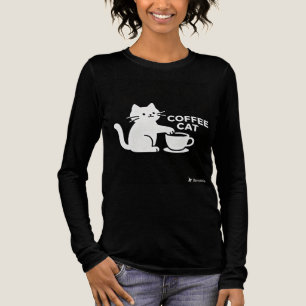 Coffeekat Kute Caffeïne Kitty T-shirt met lange mo