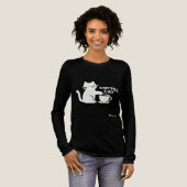 Coffeekat Kute Caffeïne Kitty T-shirt met lange mo (Voorkant)