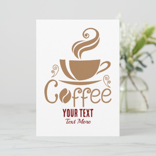 Coffeeliefhebber Design – Minimaal Beker Grafisch Bedankkaart (Staand voorkant)