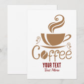 Coffeeliefhebber Design – Minimaal Beker Grafisch Bedankkaart (Voorkant / Achterkant)