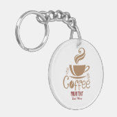 Coffeeliefhebber Design – Minimaal Beker Grafisch Sleutelhanger (Voorkant Links)