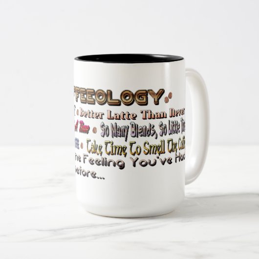 Coffeeology Coffee Quotes Humor Mok (Voorkant rechts)