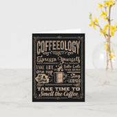 Coffeeology - Grappige Inspirerend koffieliefhebbe Kaart (Gele Bloem)