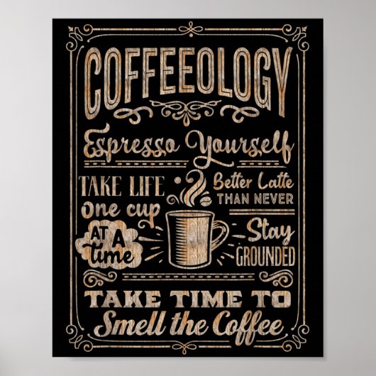 Coffeeology - Grappige Inspirerend koffieliefhebbe Poster (Voorkant)