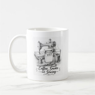 Coffeerook Naaiwerk Vintage Schets Koffiemok Cadea