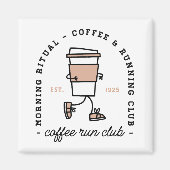 Coffeerronclub grappige hardloopster esthetiek magneet (Voorkant)