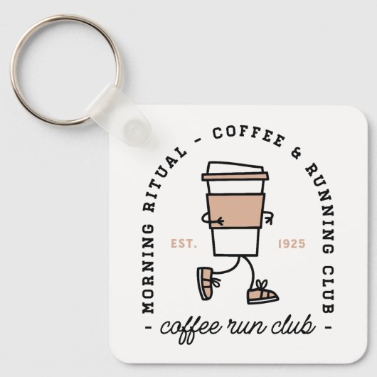 Coffeerronclub grappige hardloopster liefhebber sleutelhanger (Voorkant)