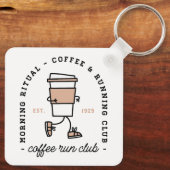 Coffeerronclub grappige hardloopster liefhebber sleutelhanger (Achterkant)