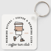 Coffeerronclub grappige hardloopster liefhebber sleutelhanger (Achterkant)