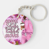 Coffeeschrobbers en rubberen handschoenen Acryl sl Sleutelhanger (Achterkant)
