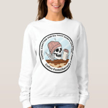 Coffeeshirt met gezwets en zweterige mouwen