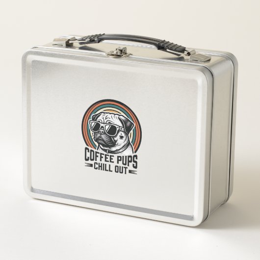 Coffeeshirt voor honden Retro Chill Pug Grafisch_1 (Voorkant)