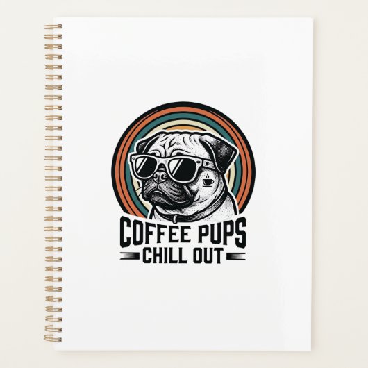 Coffeeshond Shirt Retro Chille Pug Grafisch_1 Planner (Voorkant)