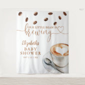 Coffeeshop Baby Shower Fotobackdrop Wandkleed (Voorkant)