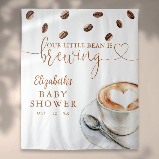Coffeeshop Baby Shower Fotobackdrop Wandkleed
