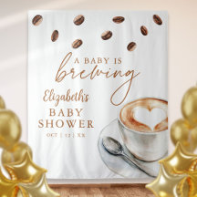 Coffeeshop Baby Shower Fotobehang
