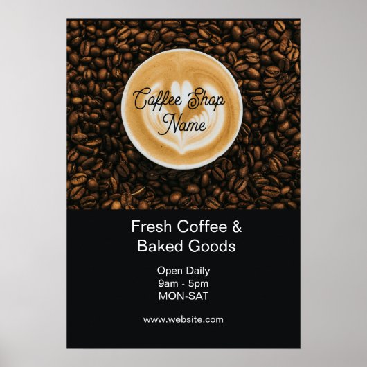 Coffeeshop banner bord | Cafe opening poster (Voorkant)