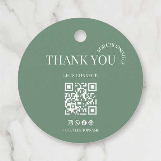 Coffeeshop Bedankt QR-code Cadeaubandje Bedankjes Labels (Achterkant)
