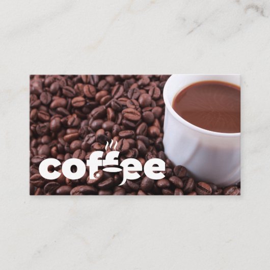coffeeshop | Beker en bonen Visitekaartje (Voorkant)