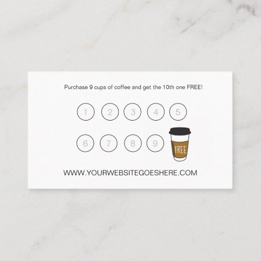  coffeeshop Business logo Chalkboard Klantenkaartje (Achterkant)