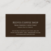 Coffeeshop Cafe Visitekaartje (Achterkant)