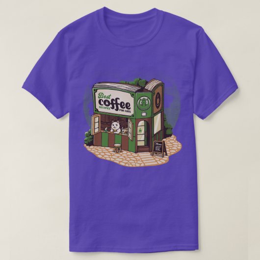 Coffeeshop Cats Bookstore by Tobe Fonseca T-shirt (Design voorkant)