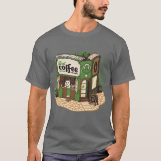Coffeeshop Cats Bookstore by Tobe Fonseca T-shirt