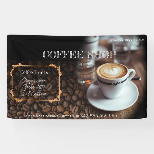 coffeeshop espresso café drinken modern Business B Spandoek (Horizontaal)