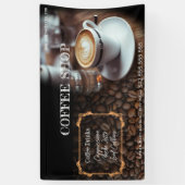 coffeeshop espresso café drinken modern Business B Spandoek (Verticaal)