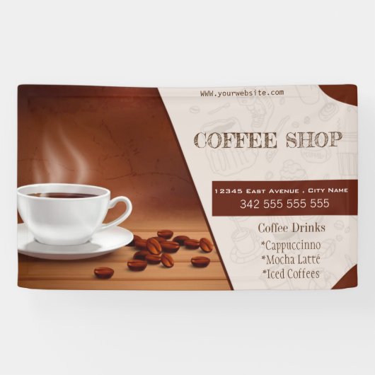 coffeeshop espresso café drinken modern Business B Spandoek (Horizontaal)