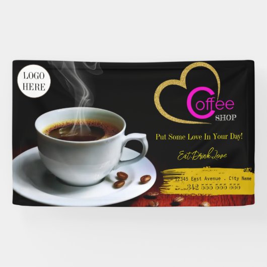 coffeeshop espresso café drinken modern Business B Spandoek (Horizontaal)