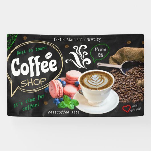 coffeeshop espresso café drinken modern Business B Spandoek (Horizontaal)