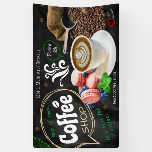 coffeeshop espresso café drinken modern Business B Spandoek (Verticaal)