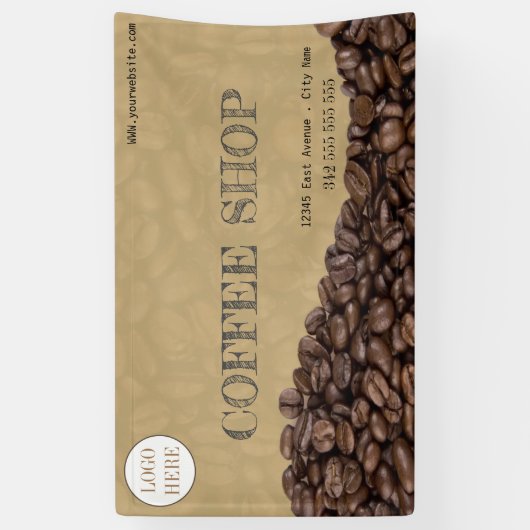 coffeeshop espresso café drinken modern Business Spandoek (Verticaal)