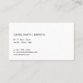 coffeeshop | Franse pers | Barista Visitekaartje (Achterkant)