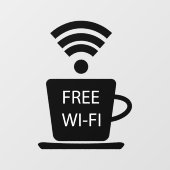 Coffeeshop Free Wi-Fi Raamsticker (Vel)
