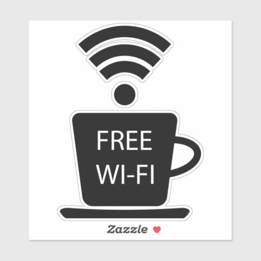 Coffeeshop Free Wi-Fi Sticker (Vel)