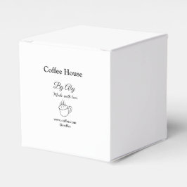Coffeeshop gemaakt met liefde voeg tekst website s bedankdoosjes