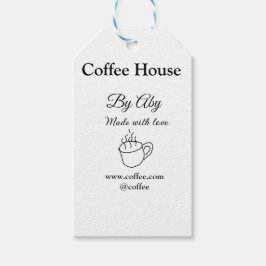 Coffeeshop gemaakt met liefde voeg tekst website s cadeaulabel