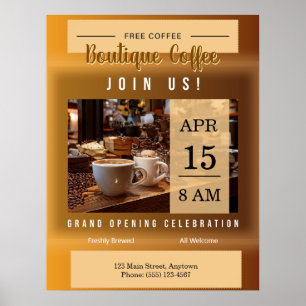 Coffeeshop Grand Opening Aankondiging Poster