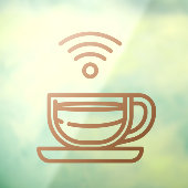 Coffeeshop Gratis WIFI Netwerk Wachtwoord Bruin Raamsticker (Vel 3)