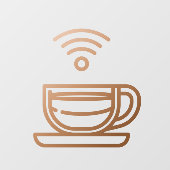 Coffeeshop Gratis WIFI Netwerk Wachtwoord Bruin Raamsticker (Vel)